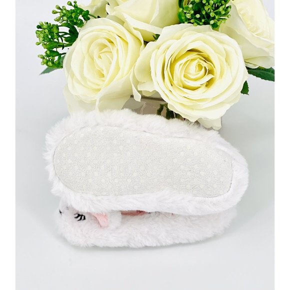 Toddler Girl Unicorn Ballet Flat Slippers Sz Small 12-24M White Pink Cat & Jack - Picture 8 of 9
